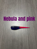 Nebula and Pink Shad Body crappie bait featuring a dark blue-purple glittered body and a bright pink tail.
